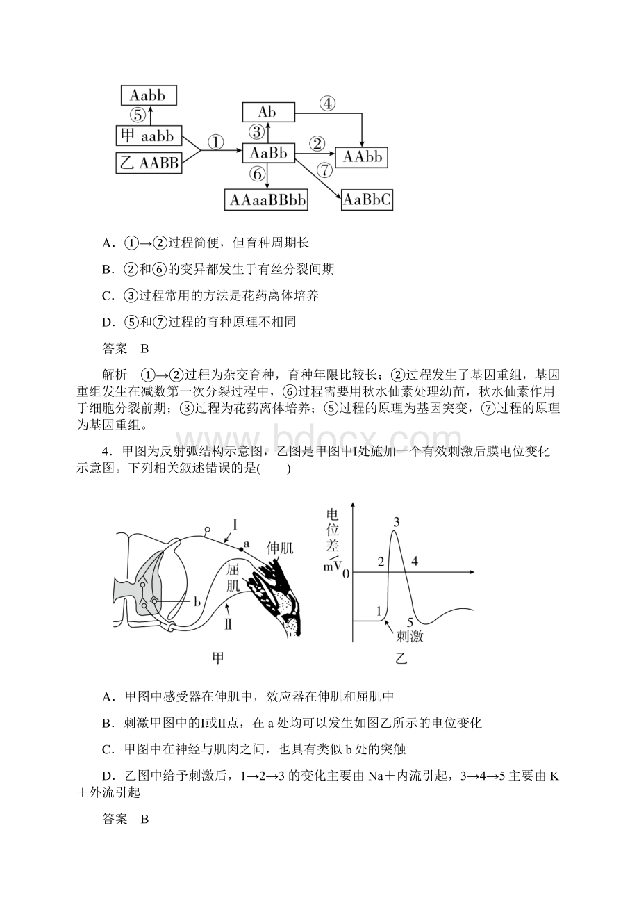 高考生物大二轮复习练习常考题型突破 题型1图像图示类试题.docx_第3页