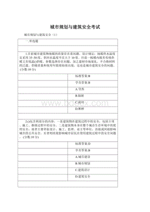 城市规划与建筑安全考试文档格式.docx