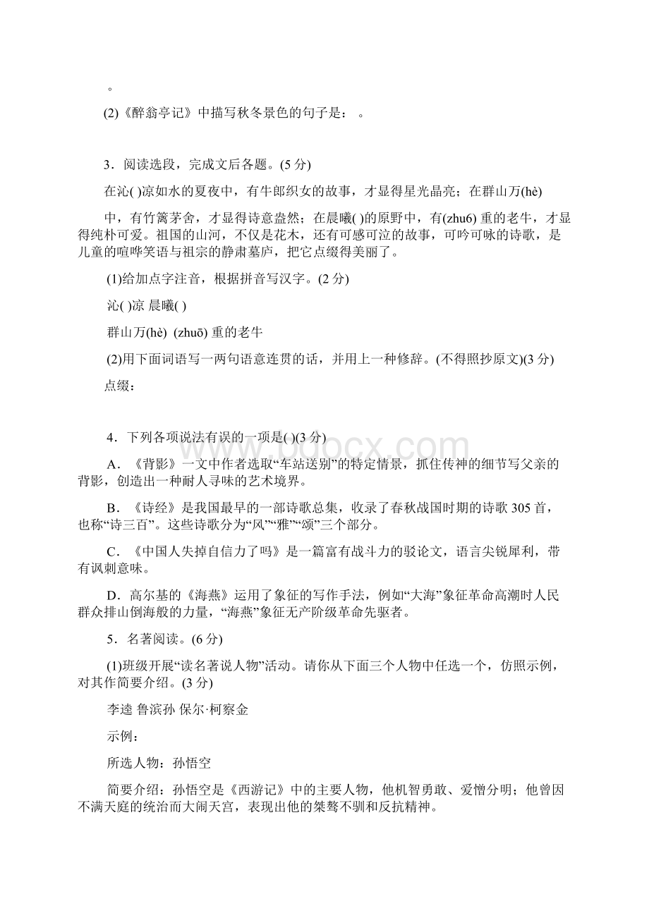 山东省烟台市中考语文试题含答案.docx_第2页