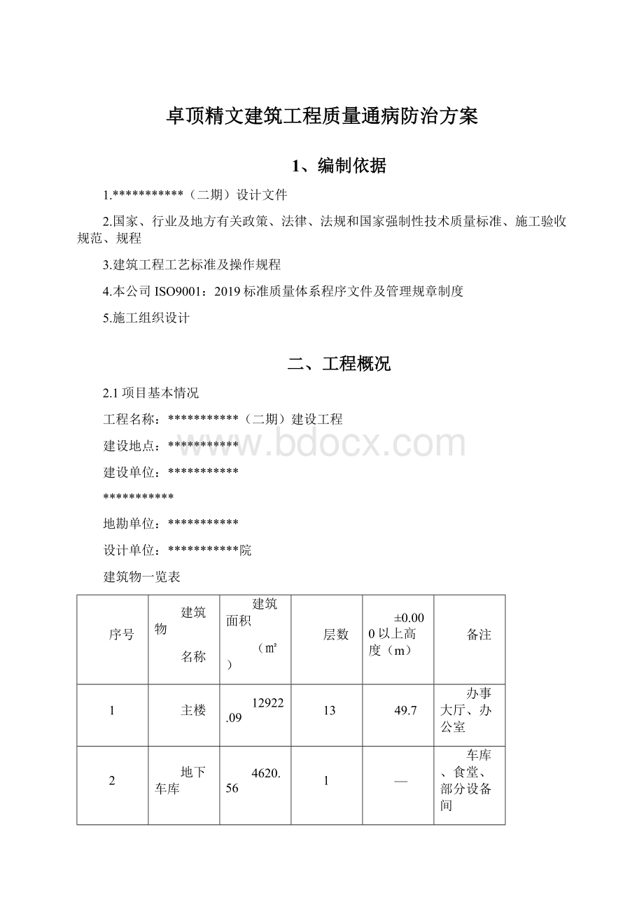 卓顶精文建筑工程质量通病防治方案.docx