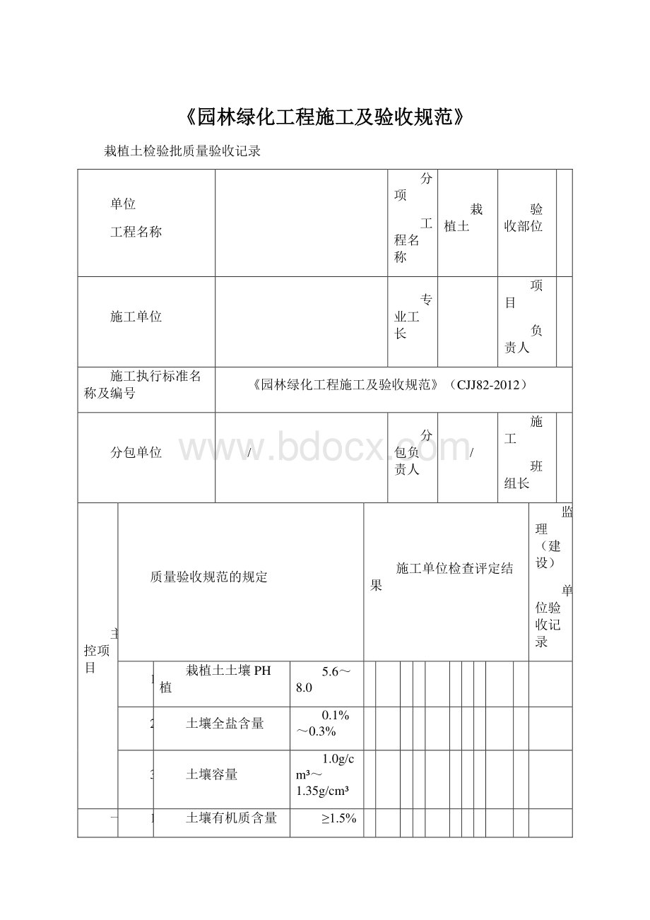 《园林绿化工程施工及验收规范》Word下载.docx