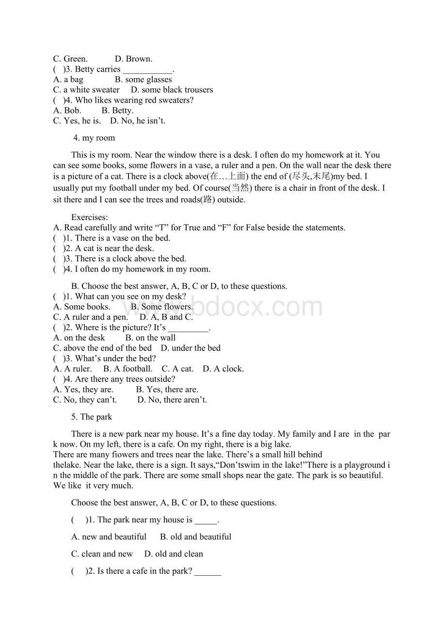 小学六年级英语阅读理解专项练习20题Word文档下载推荐.docx_第2页