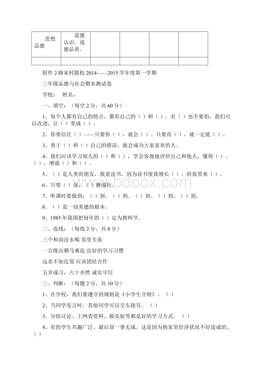 品德与生活期末考查评价方案文档格式.docx_第3页