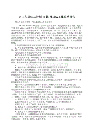 月工作总结与计划10篇 月总结工作总结报告.docx