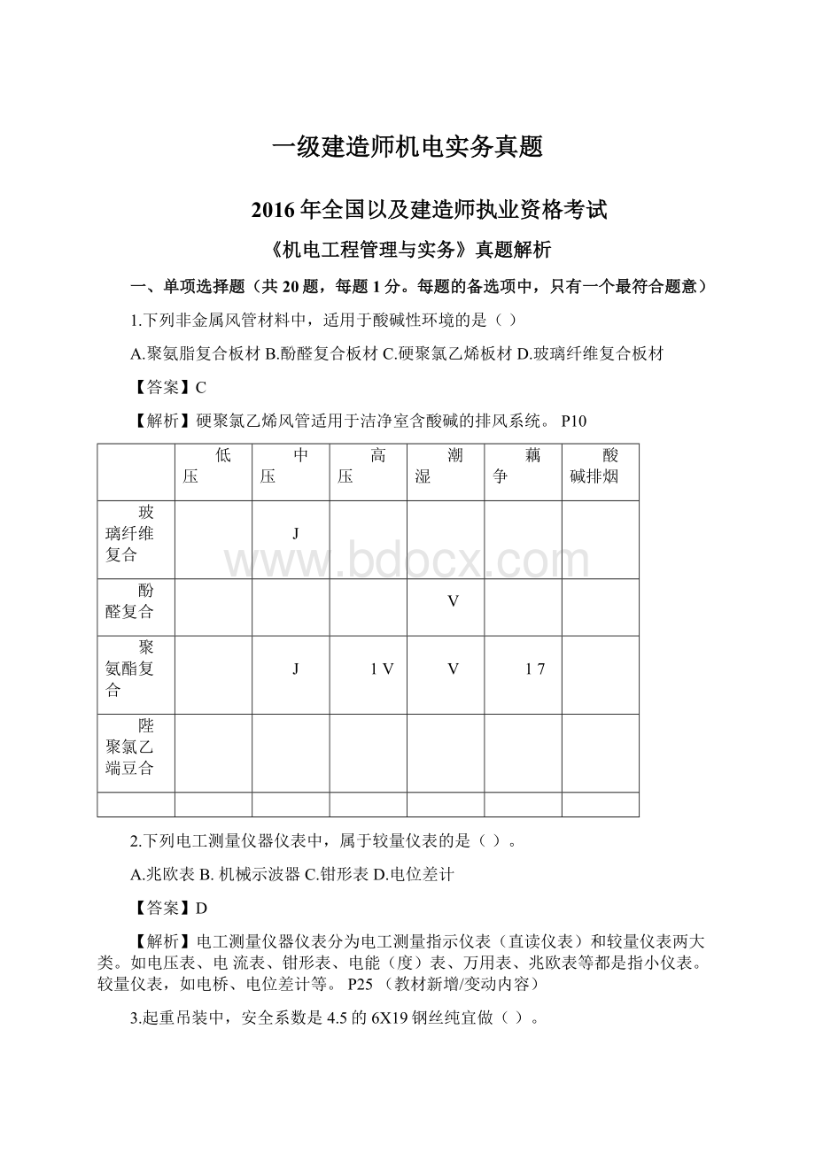 一级建造师机电实务真题.docx