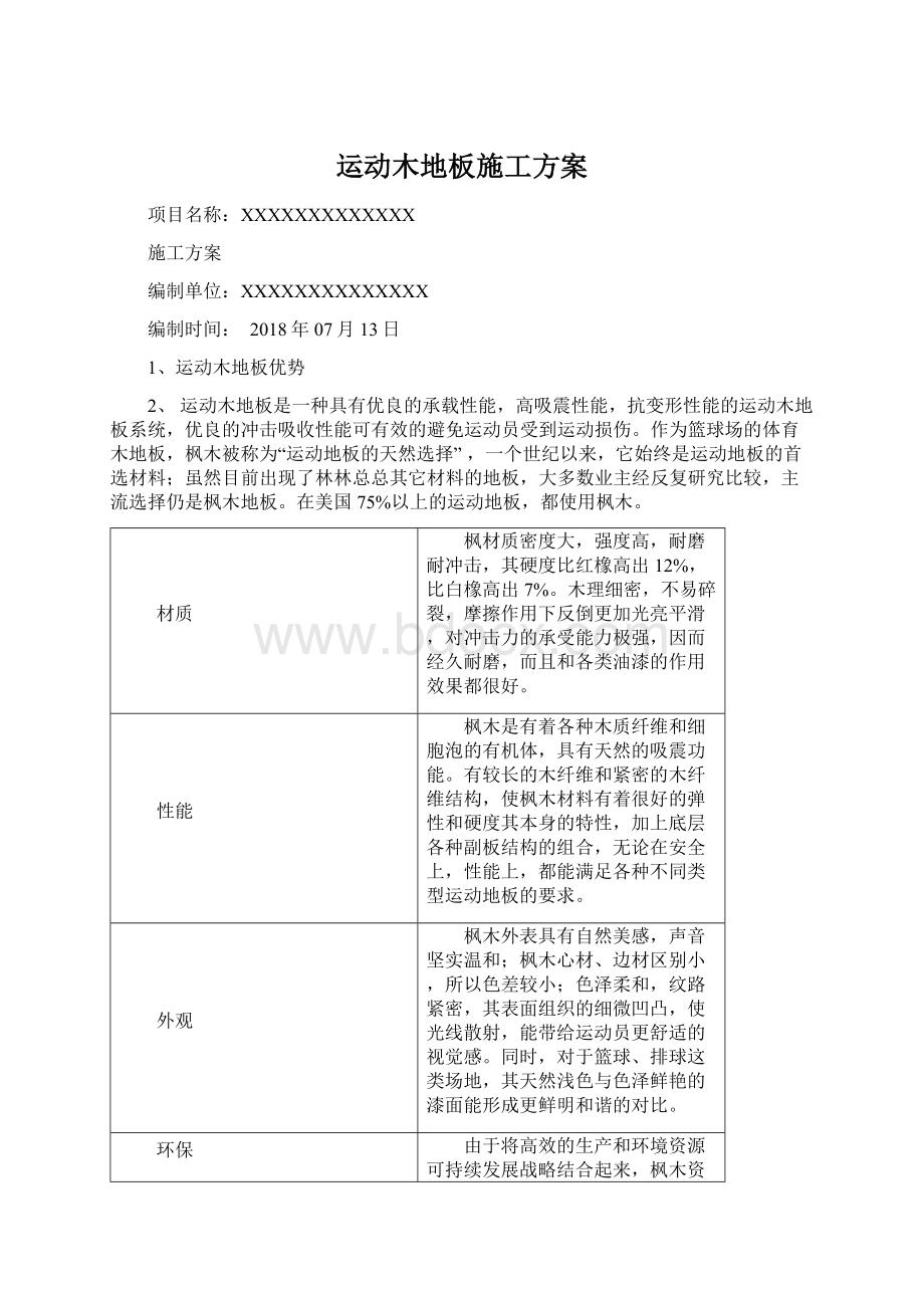 运动木地板施工方案.docx