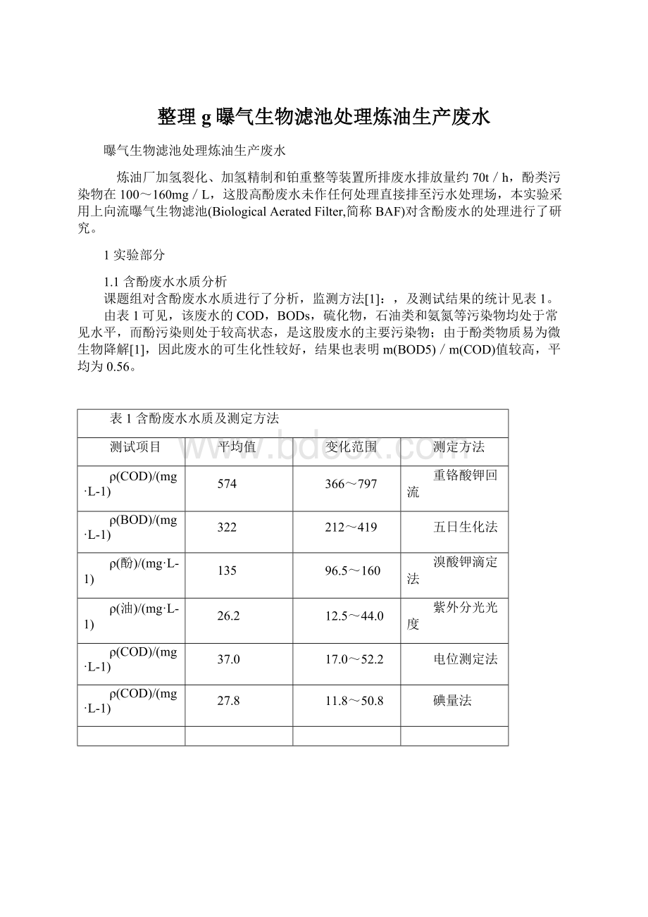 整理g曝气生物滤池处理炼油生产废水.docx