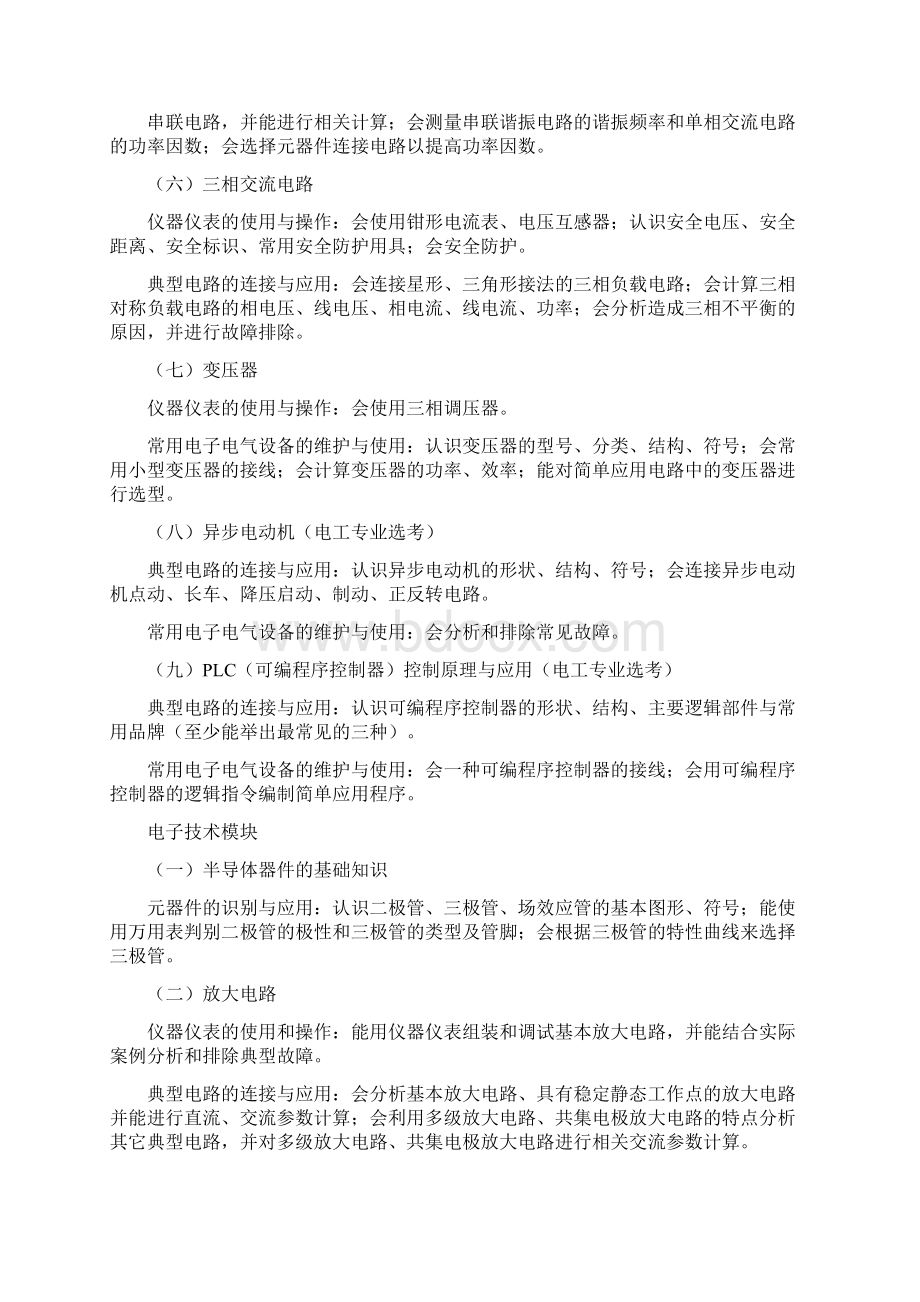 新编湖南省对口升学考试大纲电子电工类专业名师精品资料.docx_第3页