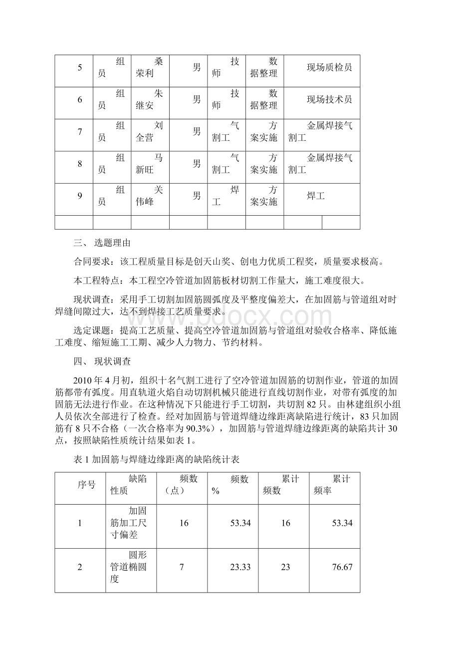 提高空冷管道加固筋与管道组对一次合格率乌苏项目部Word格式文档下载.docx_第3页