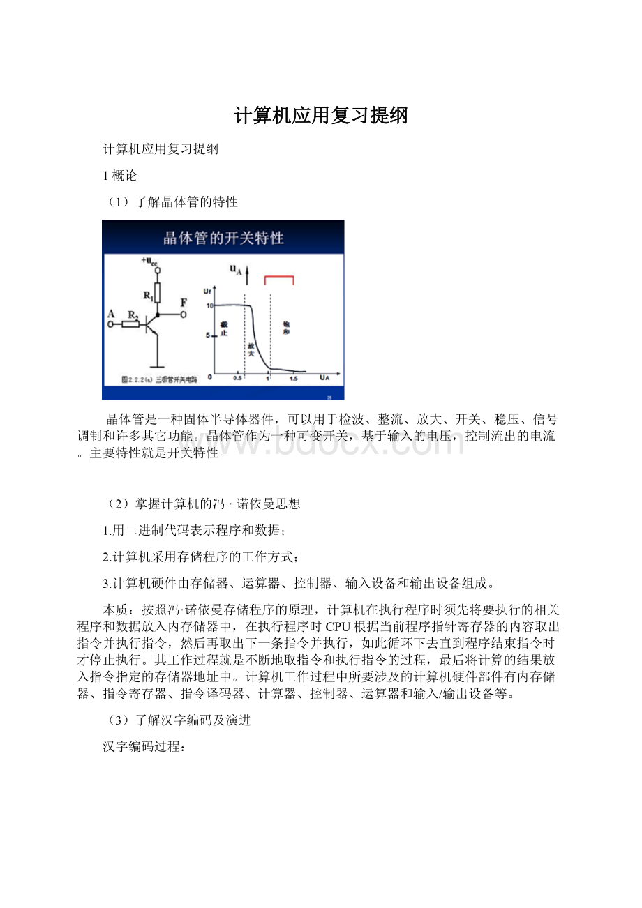 计算机应用复习提纲.docx_第1页