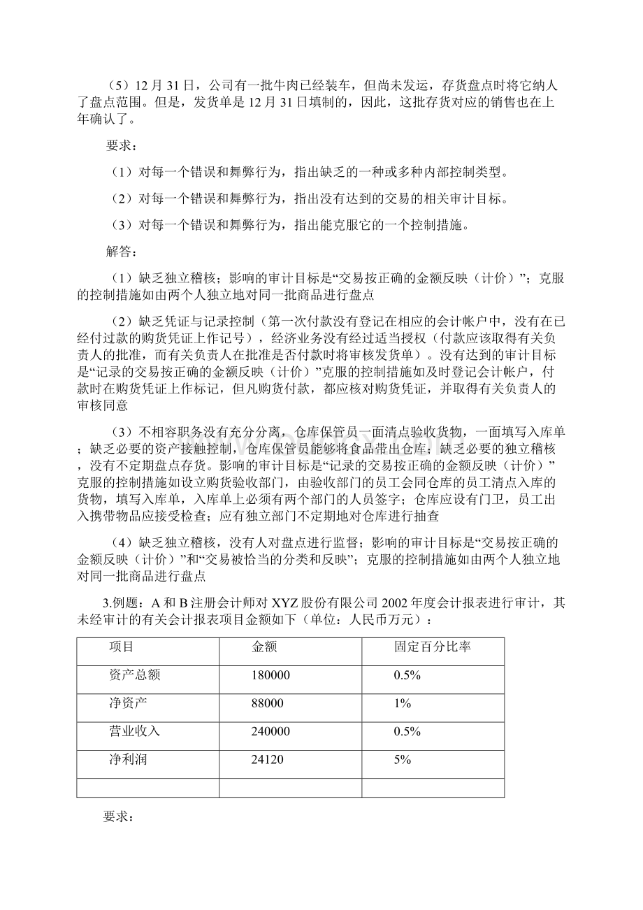 《审计学》期末考试原题题库Word文件下载.docx_第2页