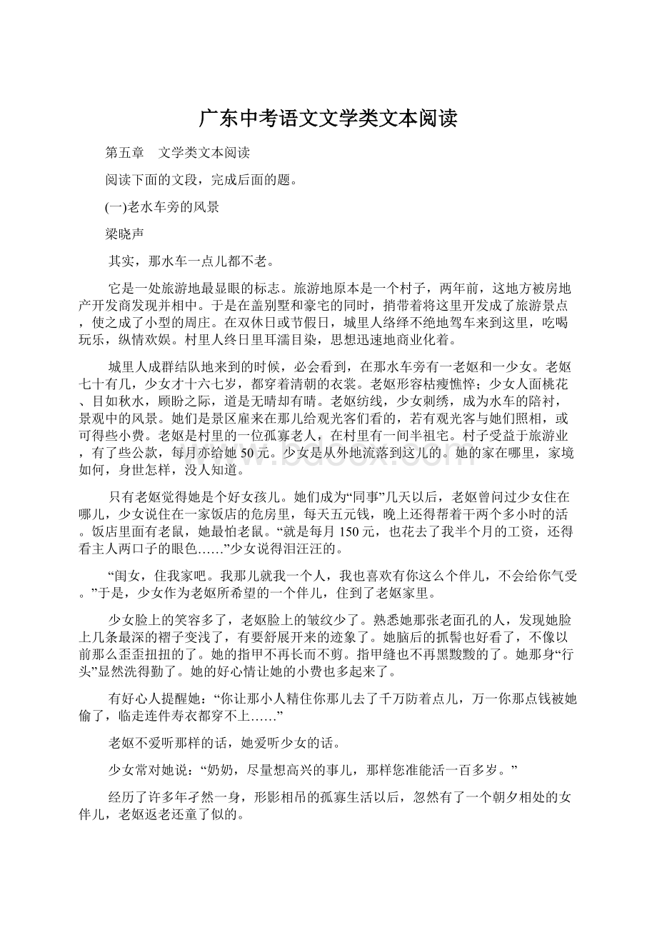 广东中考语文文学类文本阅读.docx_第1页