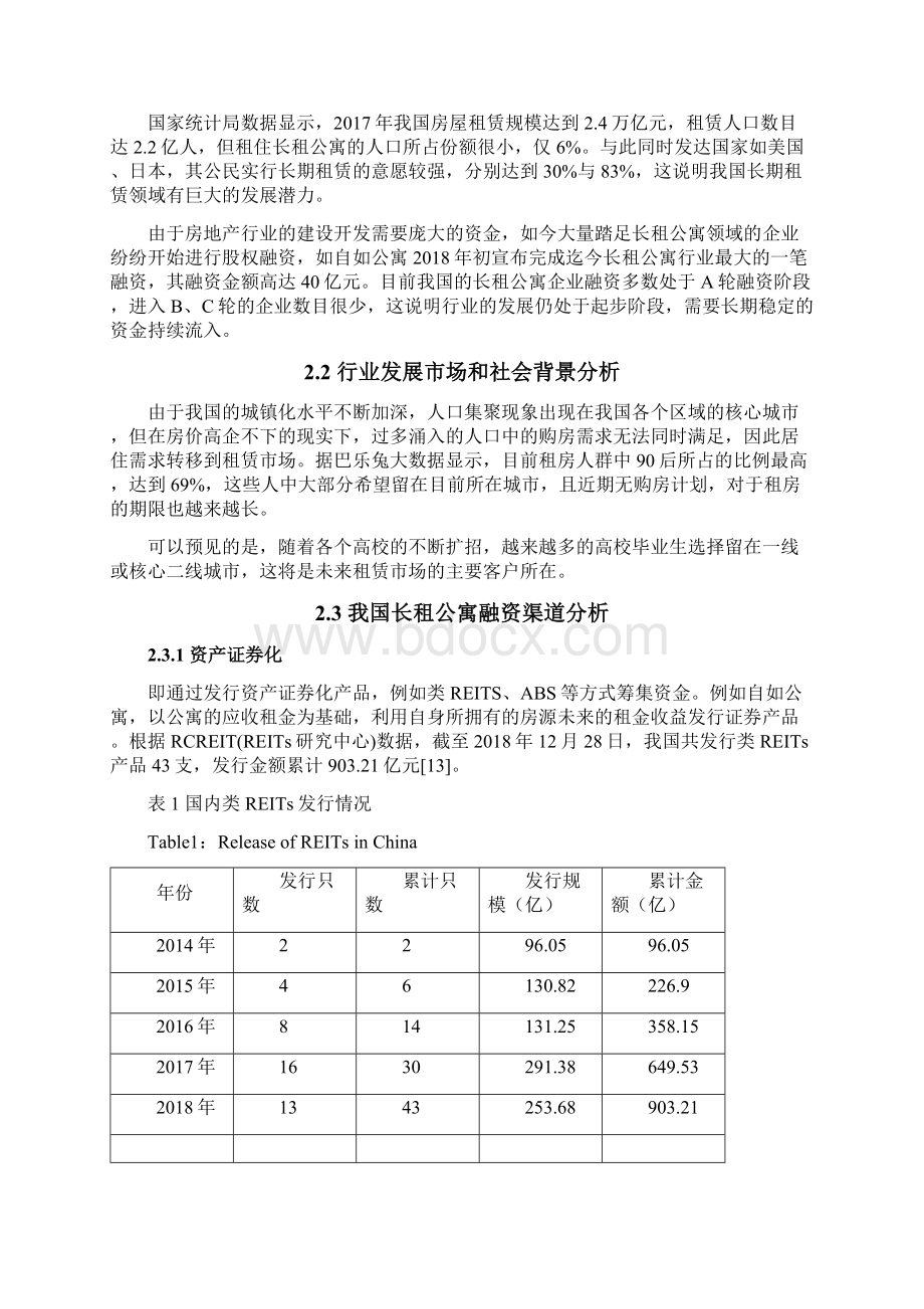 房地产开发与管理 长租公寓的融资问题研究金融毕业论文.docx_第3页