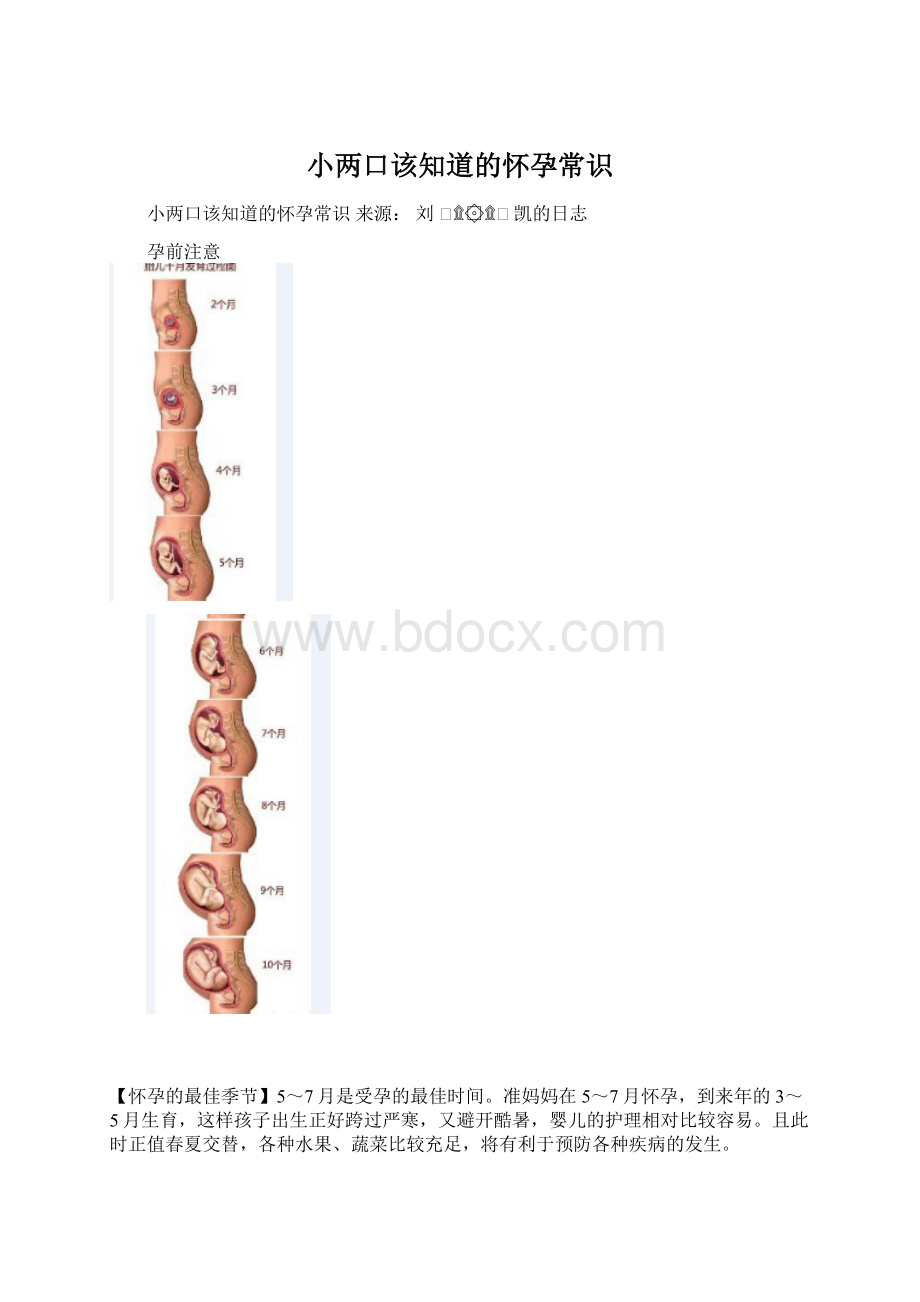 小两口该知道的怀孕常识.docx