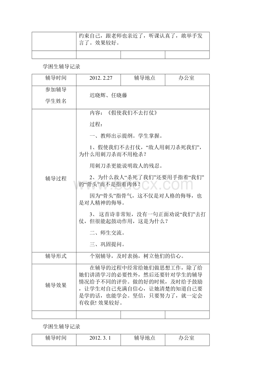 初二语文学困生辅导记录上课讲义文档格式.docx_第2页