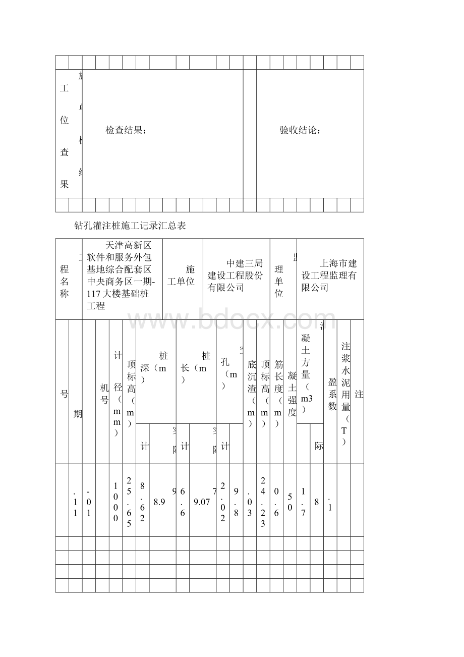 钻孔桩施工记录汇总表1Word下载.docx_第2页