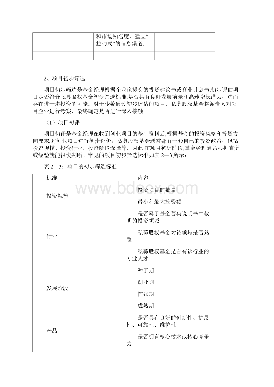 私募股权投资基金投资流程之项目寻找与评估.docx_第2页