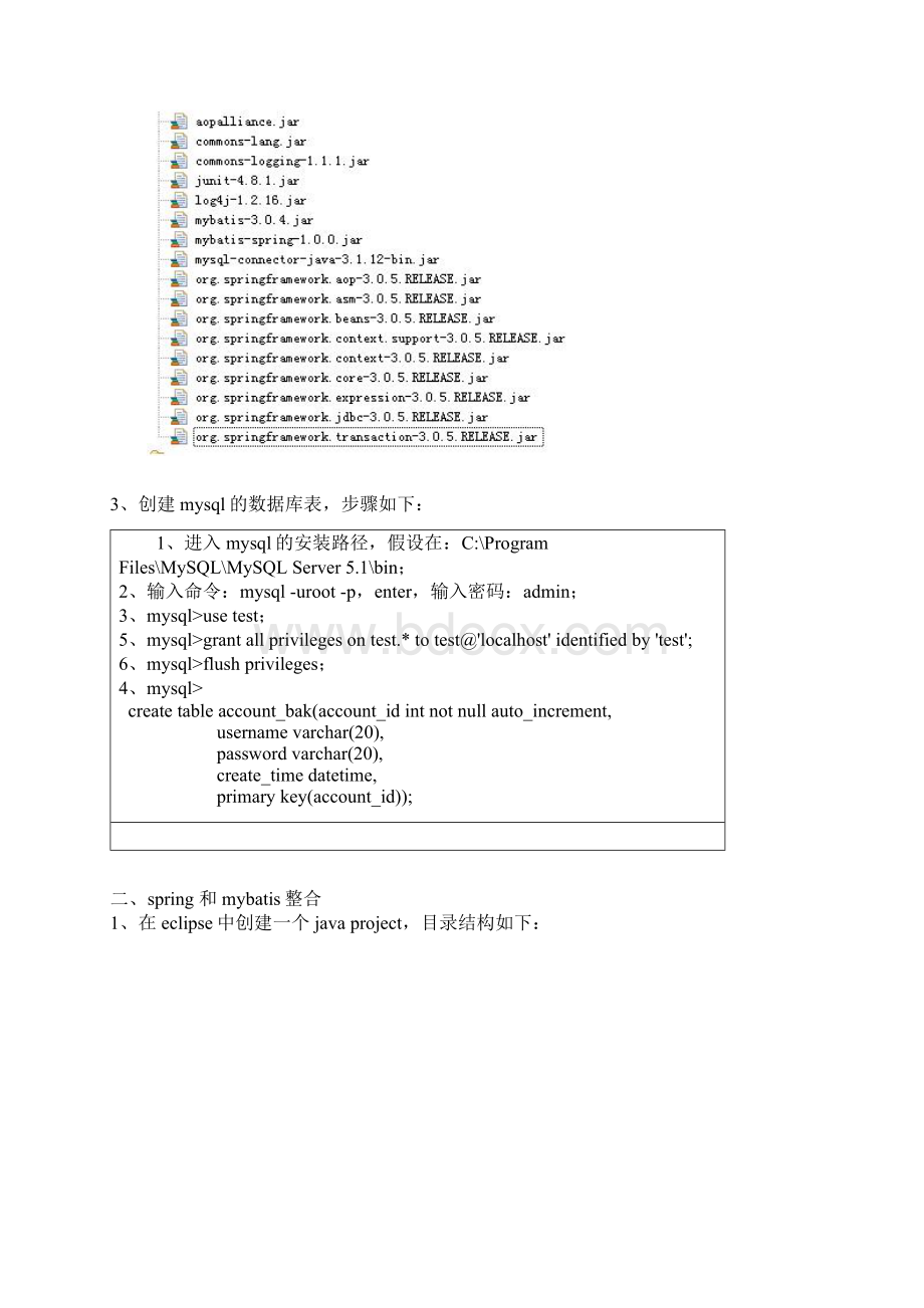 spring 3和mybatis 3集成并用junit4进行测试Word文档下载推荐.docx_第2页