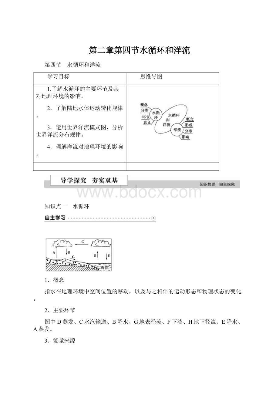 第二章第四节水循环和洋流Word格式文档下载.docx_第1页