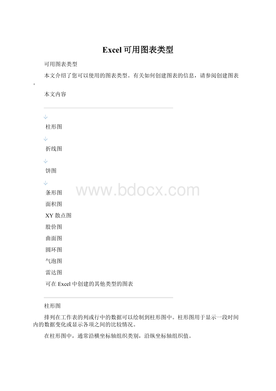 Excel可用图表类型Word文档下载推荐.docx