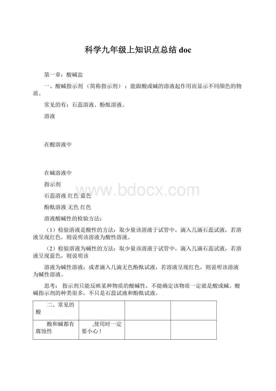 科学九年级上知识点总结doc.docx_第1页