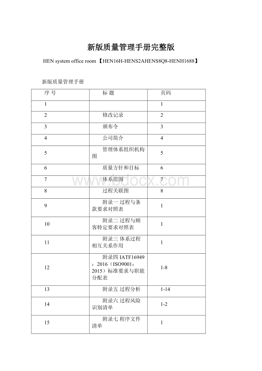 新版质量管理手册完整版.docx