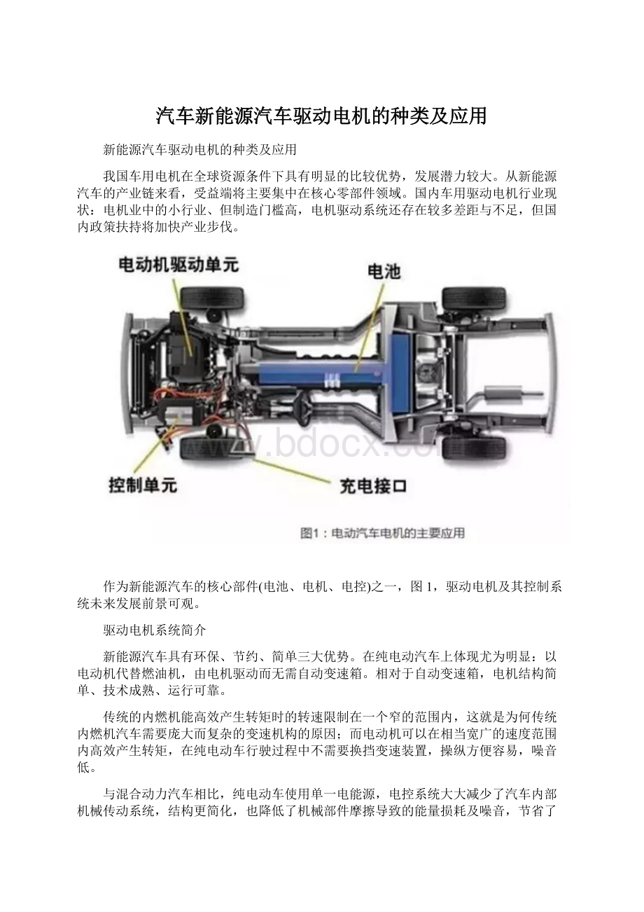 汽车新能源汽车驱动电机的种类及应用.docx