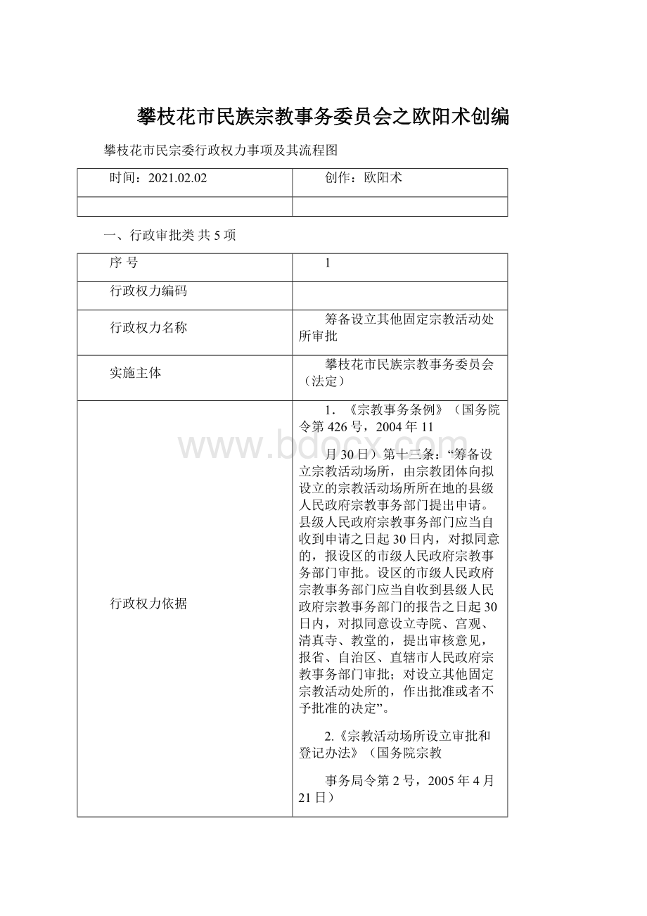 攀枝花市民族宗教事务委员会之欧阳术创编.docx