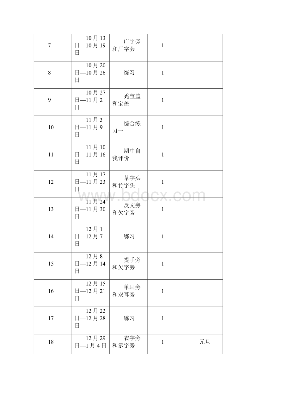 二年级上册校本课程《写字》教学计划及教案.docx_第3页