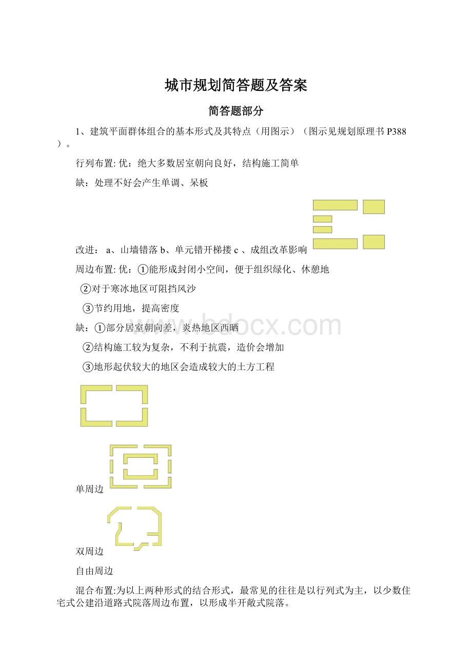 城市规划简答题及答案.docx