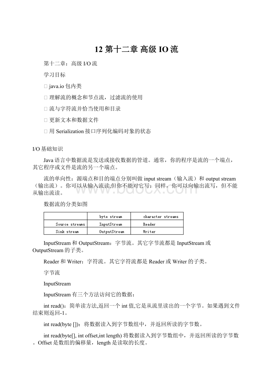 12 第十二章 高级IO流Word文档下载推荐.docx