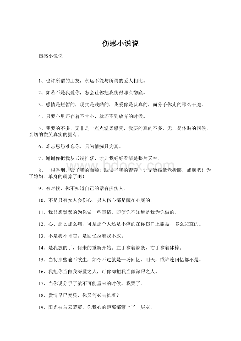 伤感小说说Word文件下载.docx_第1页