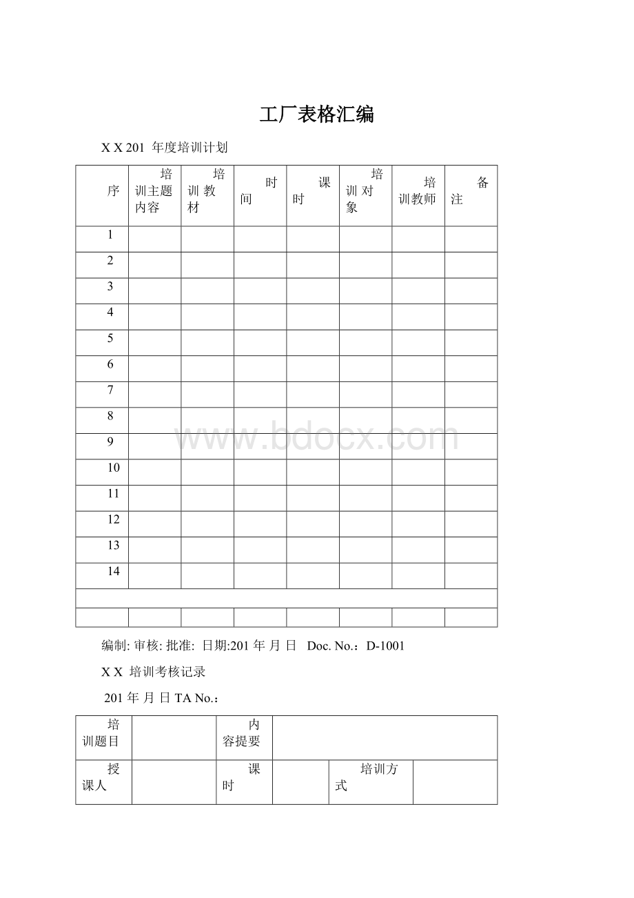 工厂表格汇编.docx_第1页