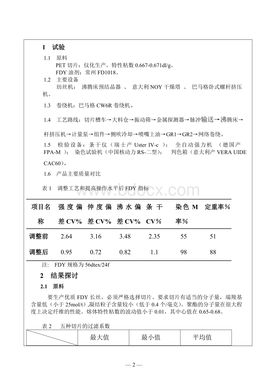 影响涤纶FDY断头的因素及改进探讨.docx_第2页