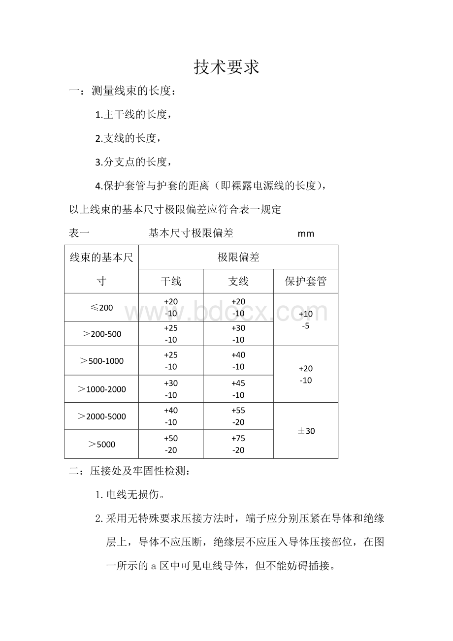 线束技术要求及检测内容Word文件下载.docx