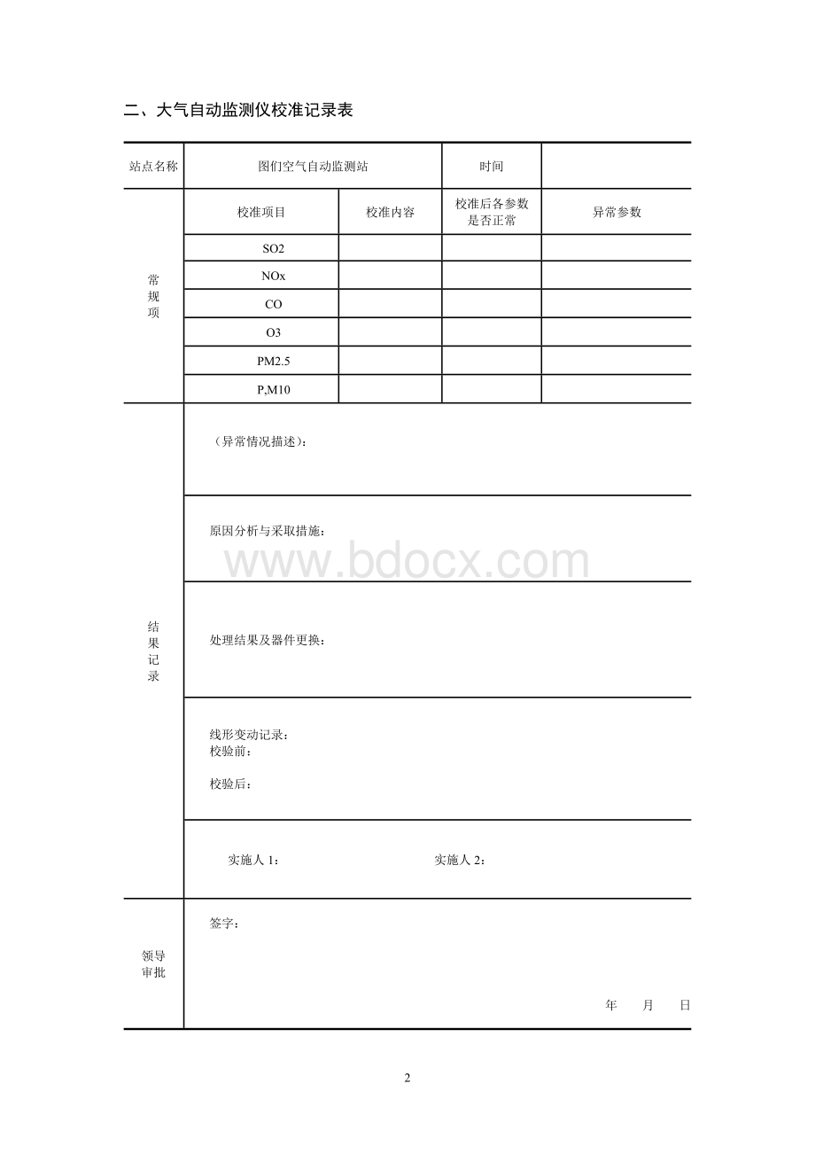 大气自动监测设备运行与维护记录表文档格式.doc_第2页