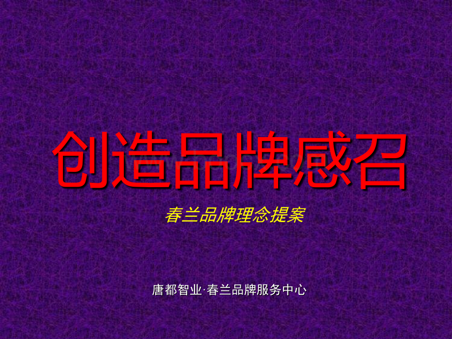 唐都广告春兰品牌理念提案.ppt_第1页