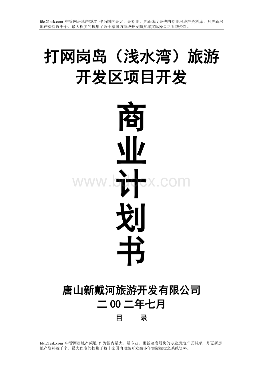 湾)旅游开发区项目开发商业计划书Word文档下载推荐.doc