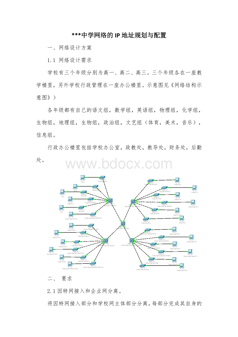 设计一个完整的校园网络规划方案.docx_第1页