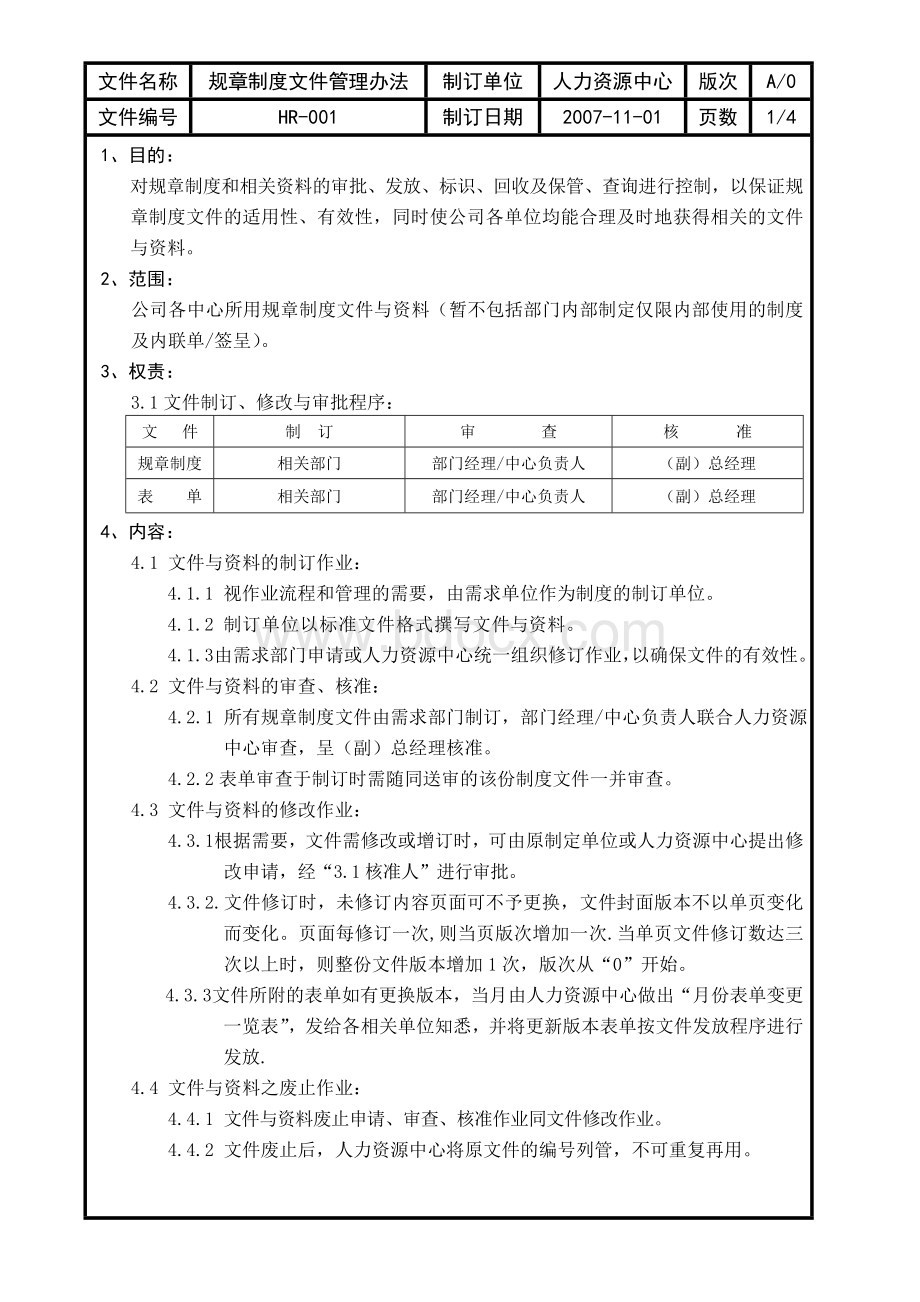 规章制度文件管理办法Word文件下载.doc