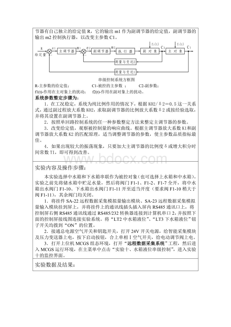 水箱液位串级控制系统实验报告Word文件下载.doc_第3页