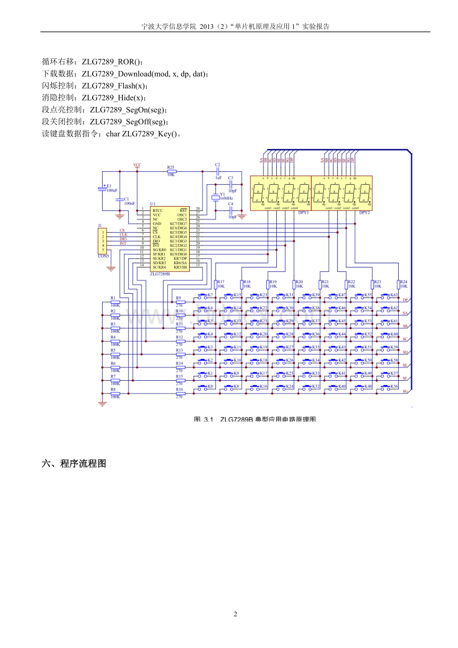 实验四单片机原理及应用实验报告SPI按键显示接口设计.doc_第2页