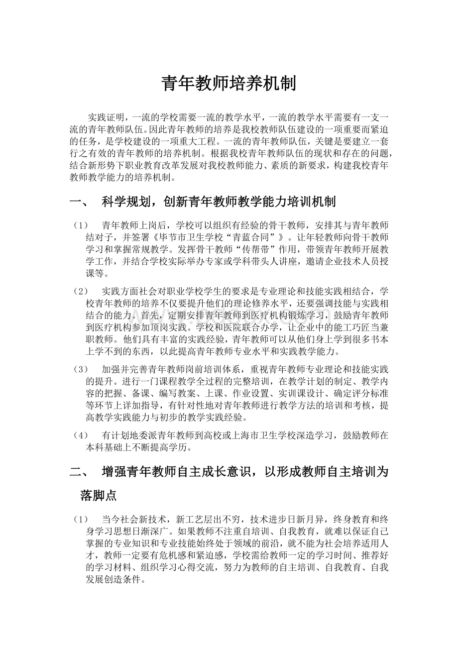 青年教师培养机制Word下载.docx