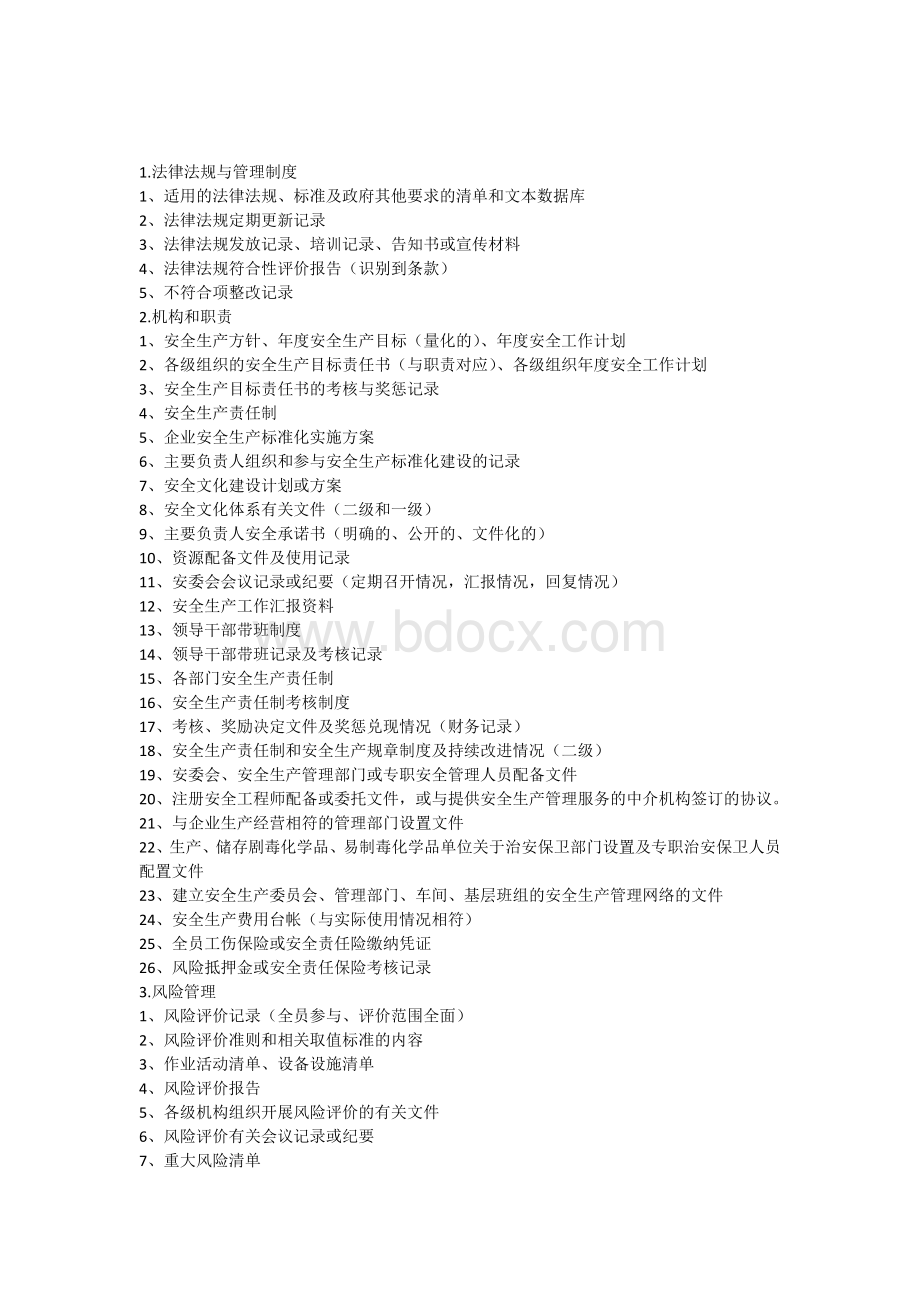 安全标准化建设项目清单.docx_第1页