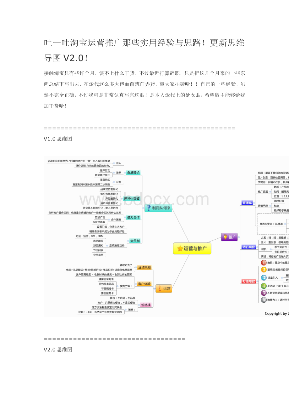 吐一吐淘宝运营推广那些实用经验与思路!更新思维导图V2.0!Word格式.doc_第1页