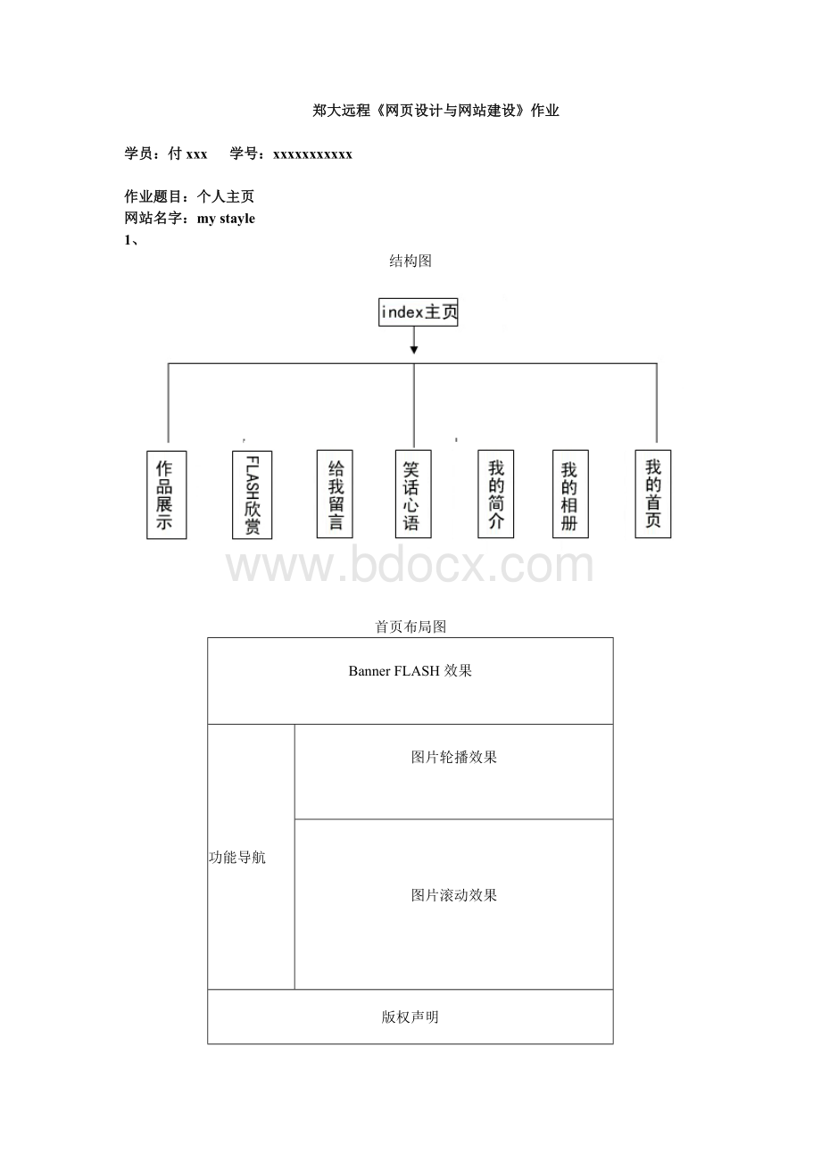 郑大远程《网页设计与网站建设》作业.doc