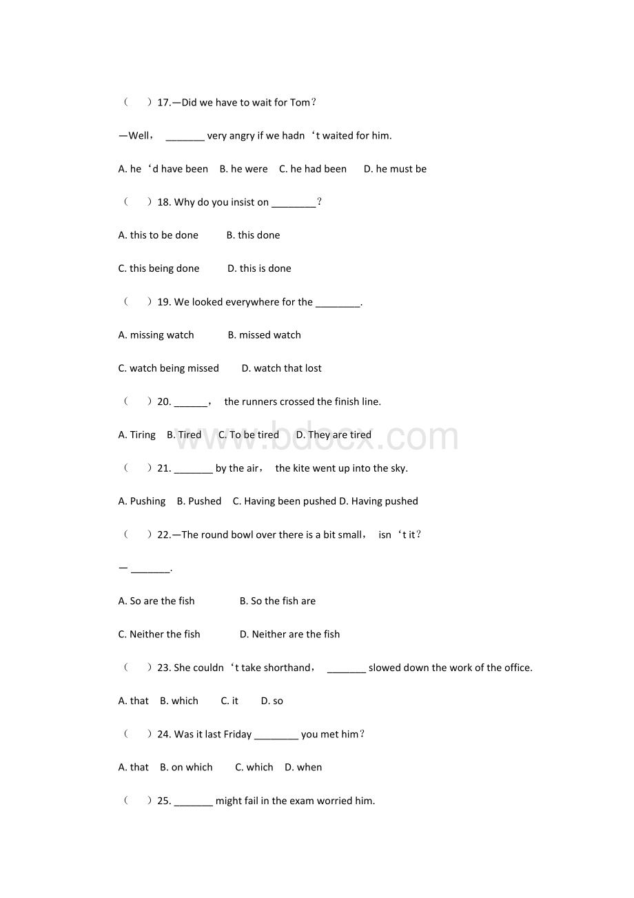 成人高考高起点《英语》模拟试题和答案(四).doc_第3页