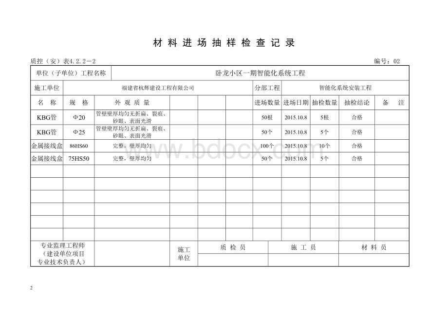 材料进场抽样检查记录.doc_第2页