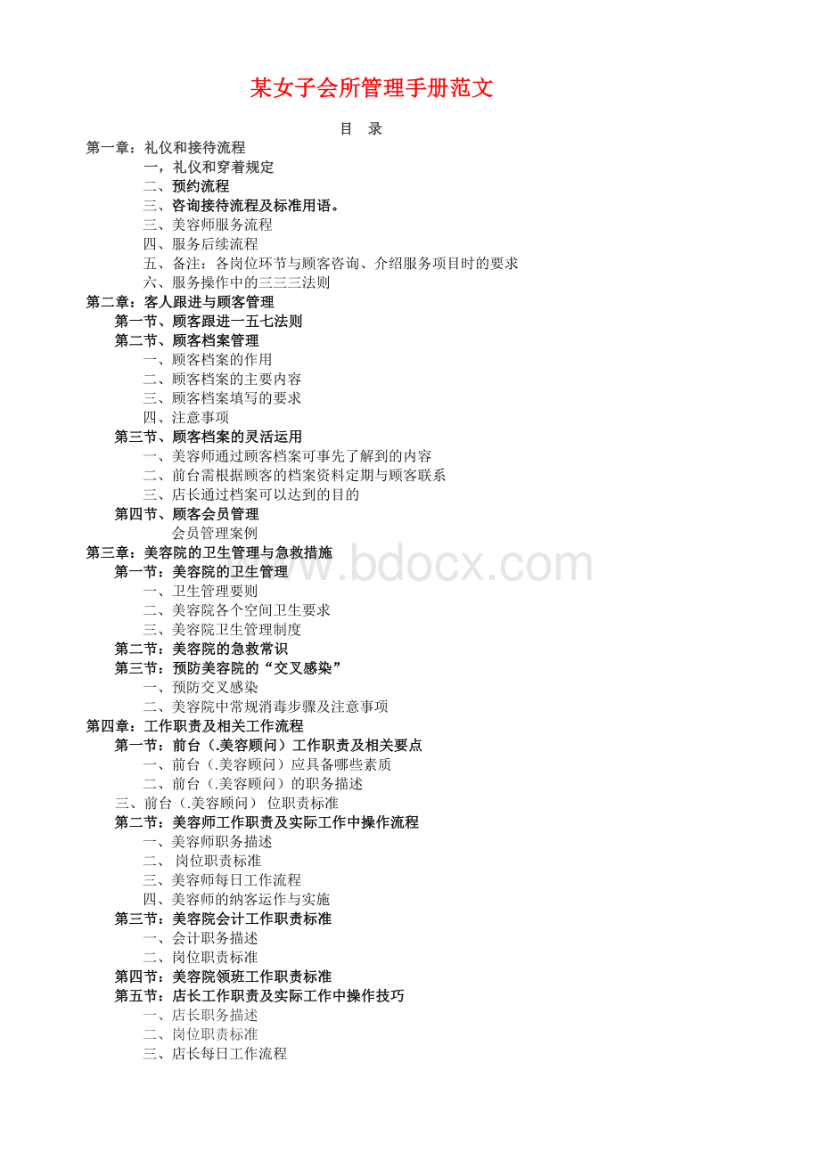 美容院管理手册(范例)Word格式.doc_第1页