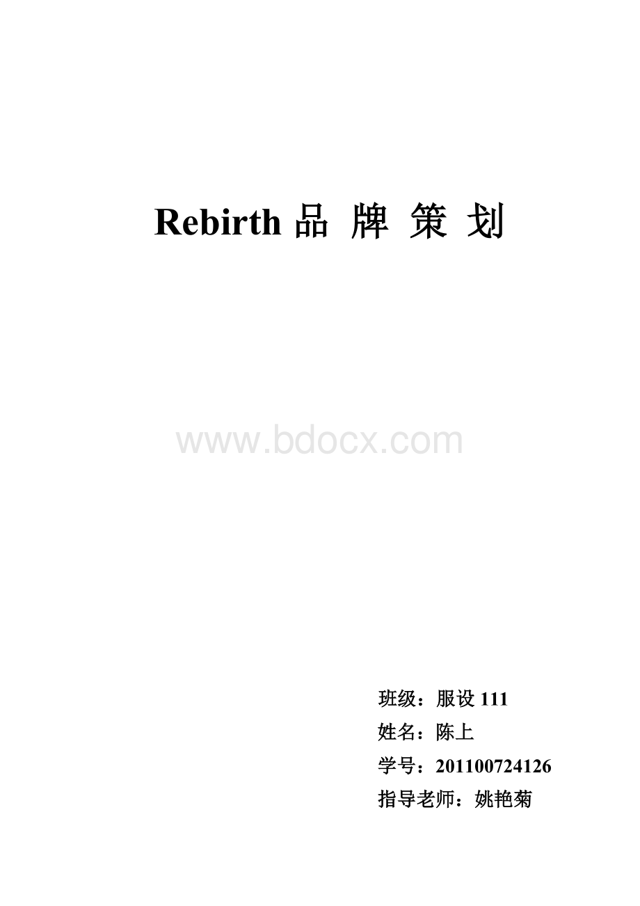 Rebirth品牌策划Word下载.doc